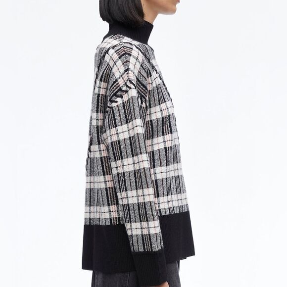 3.1 Phillip lim women's Wool Plaid Jacquard Oversized Sweater size medium - Picture 3 of 13